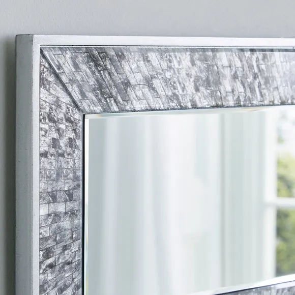 Luxe Tiled Rectangle Overmantel Wall Mirror 3