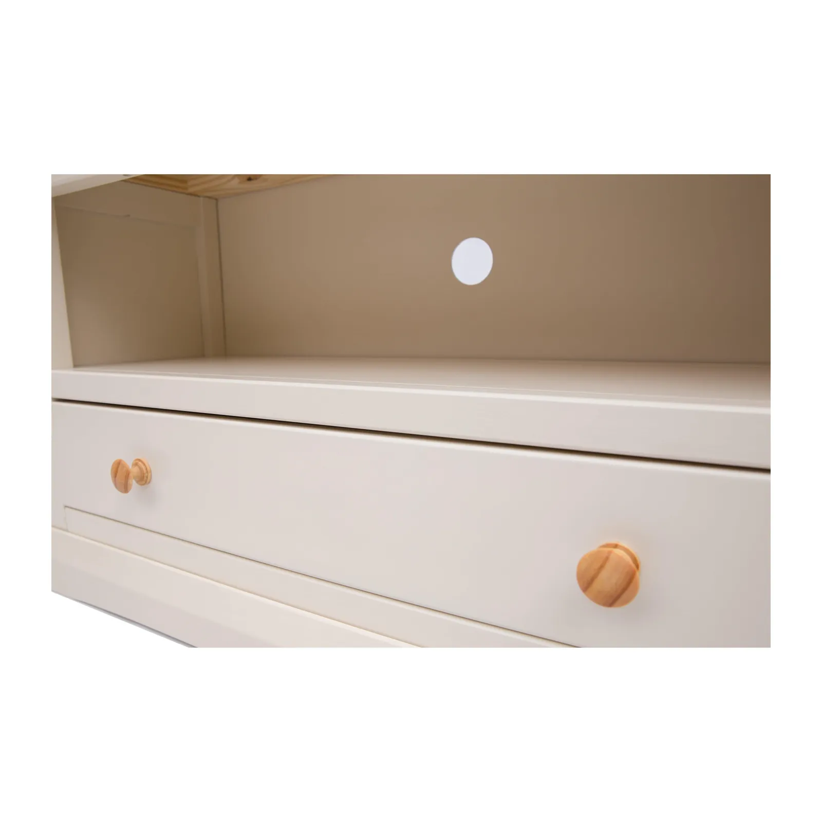 Cabinet Bits Castelli Off-White 1 Drawer TV Cabinet Wood Knob 5