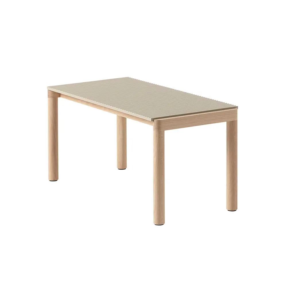 Muuto Couple Coffee Table 1 Tile Wavy Sand/Oak 2