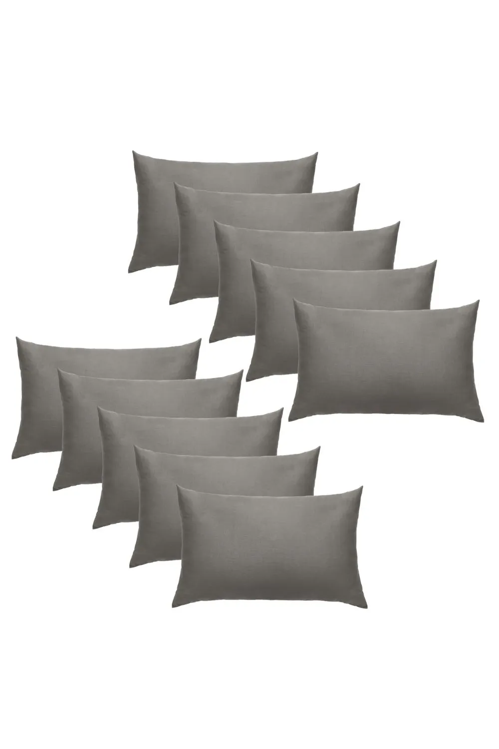 OHS 10 x Soft Polycotton Housewife Pillowcase Set in Charcoal
