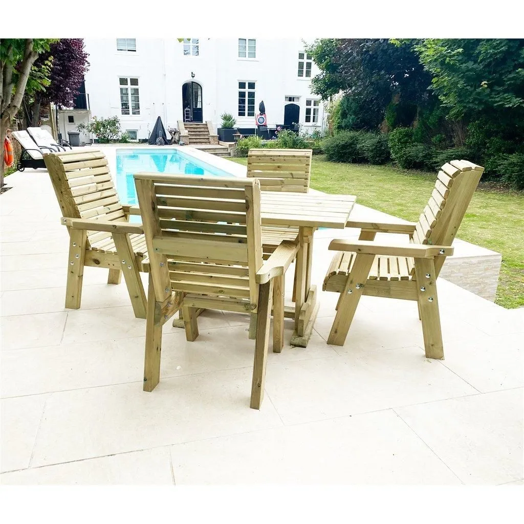Marlborough Heavy Duty Table & Chair Set (4 Seater) in Natural 3