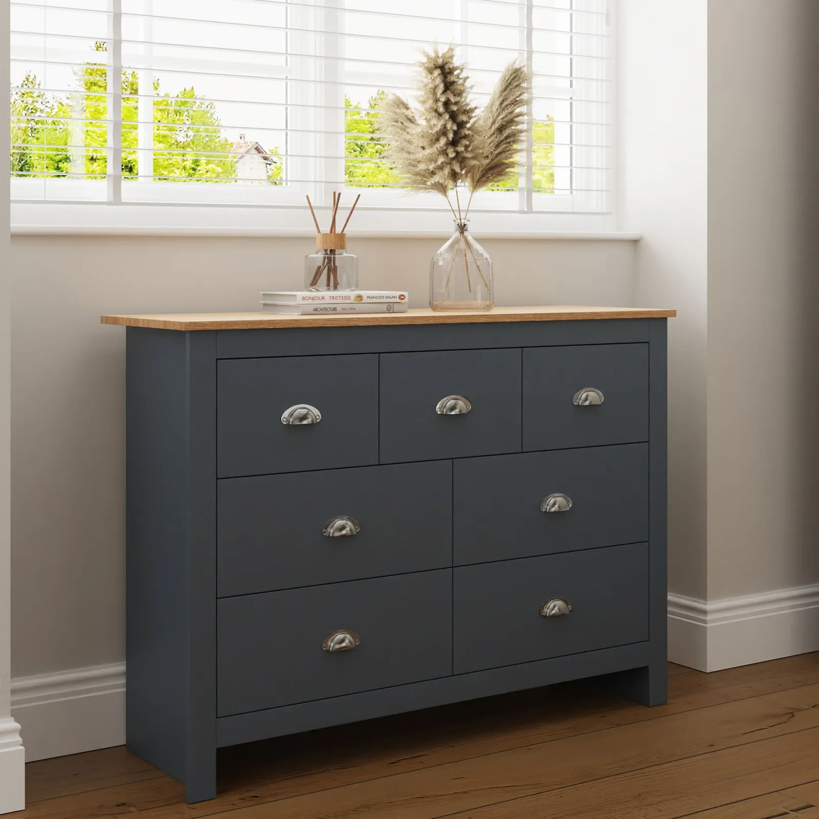 GFW Lancaster 7 Drawer Chest in Dark Navy 2
