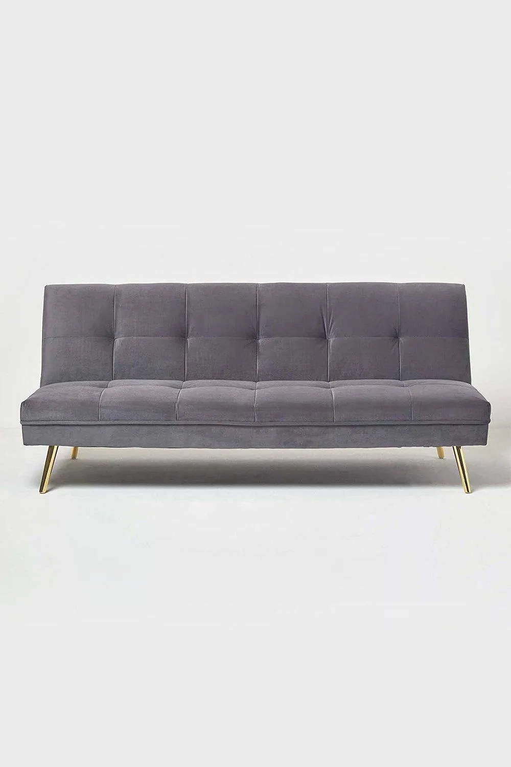 Homescapes Laurie Velvet Click Clack Sofa Bed in Dark Grey
