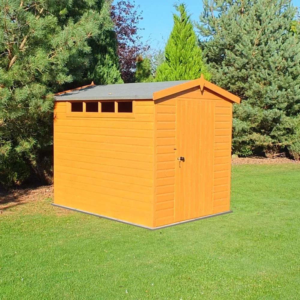 Shires Security Apex Handmade Garden Shed Approx 8 x 6 Feet in Brown 2