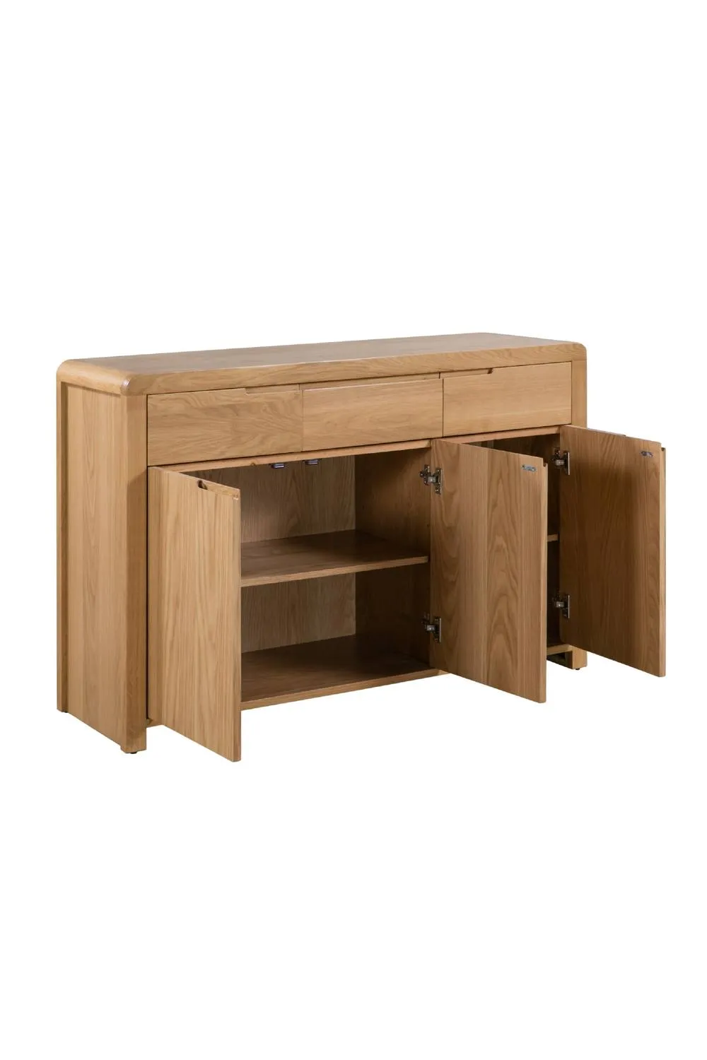 Julian Bowen Curve 3 Door 3 Drawer Sideboard in Light Oak 4