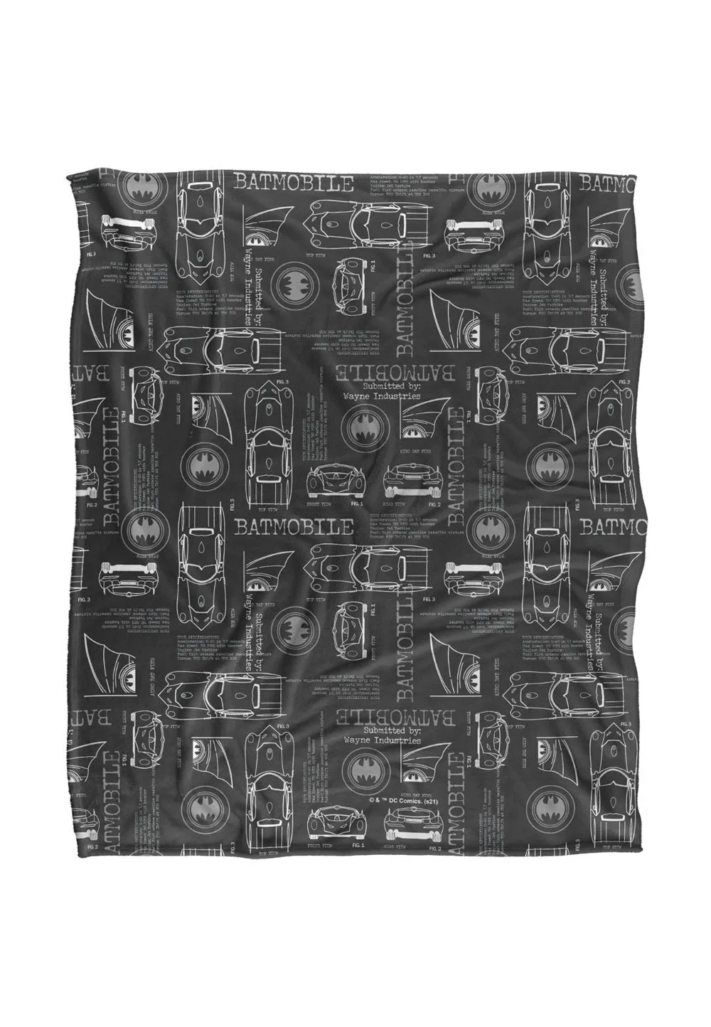 Batman Be Vigilant Pattern Officially Licensed Silky Touch Super Soft Throw Blanket 152x127 cm in White