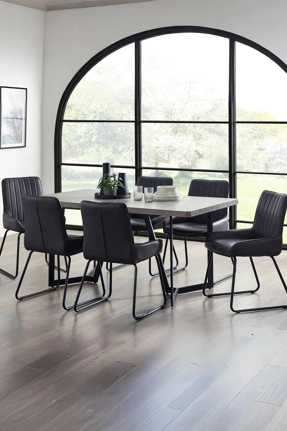 Julian Bowen Miami Rectangular 4-6 Seater Dining Table in Grey 2