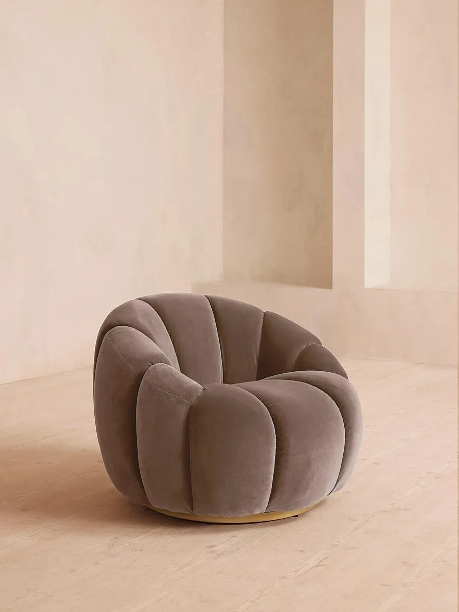 Garret Armchair, Velvet, Taupe