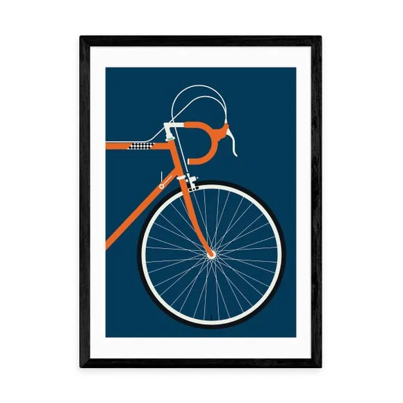 East End Prints Orange Coloured Race Bike Print by Bo Lundberg 2