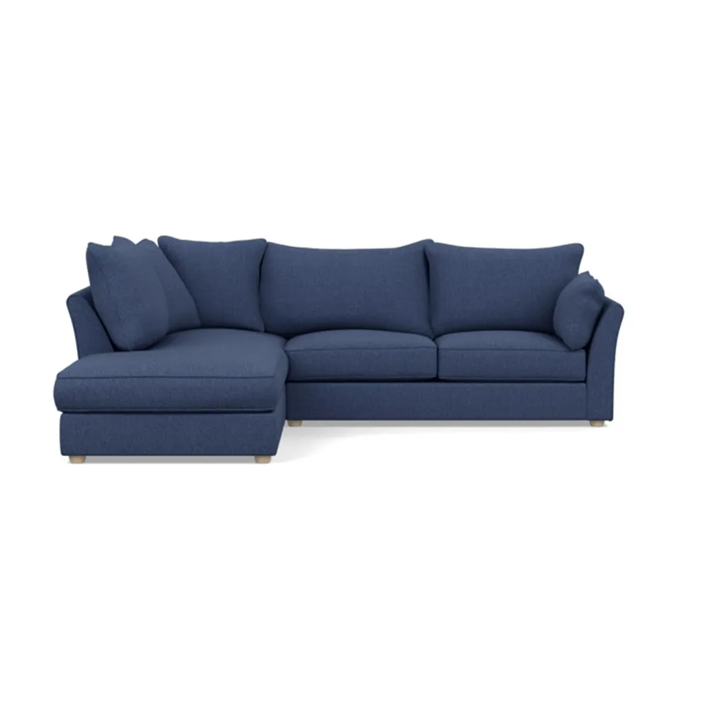 Heal's Tailor Left Hand Facing Corner Sofa Tendu Waffle Navy Natural Feet
