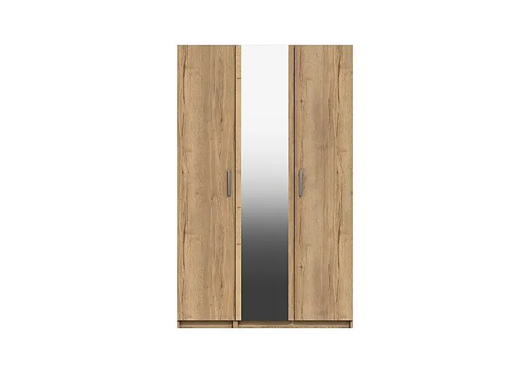 Waterloo 3 Door Wardrobe with Mirror - Natural Rustic Oak