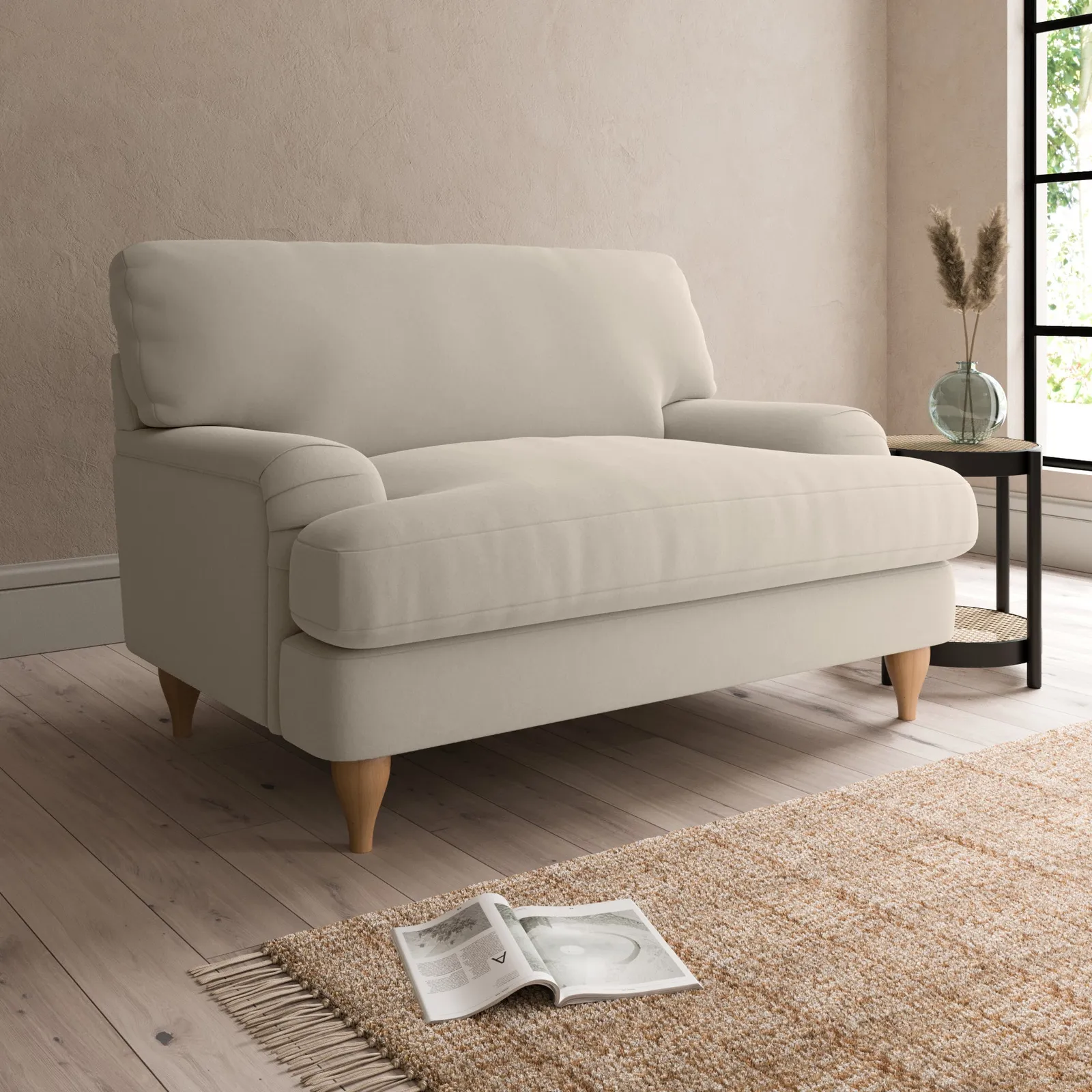 Darwin Luxury Velvet Snuggle Chair Luxury Velvet Natural