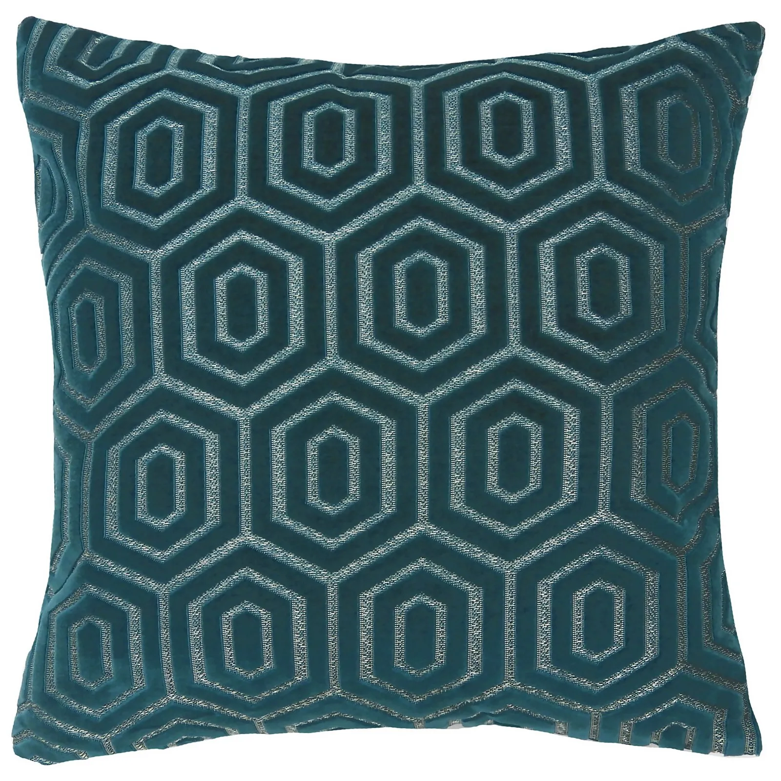 Cut Velvet Cushion - Teal - 45x45cm