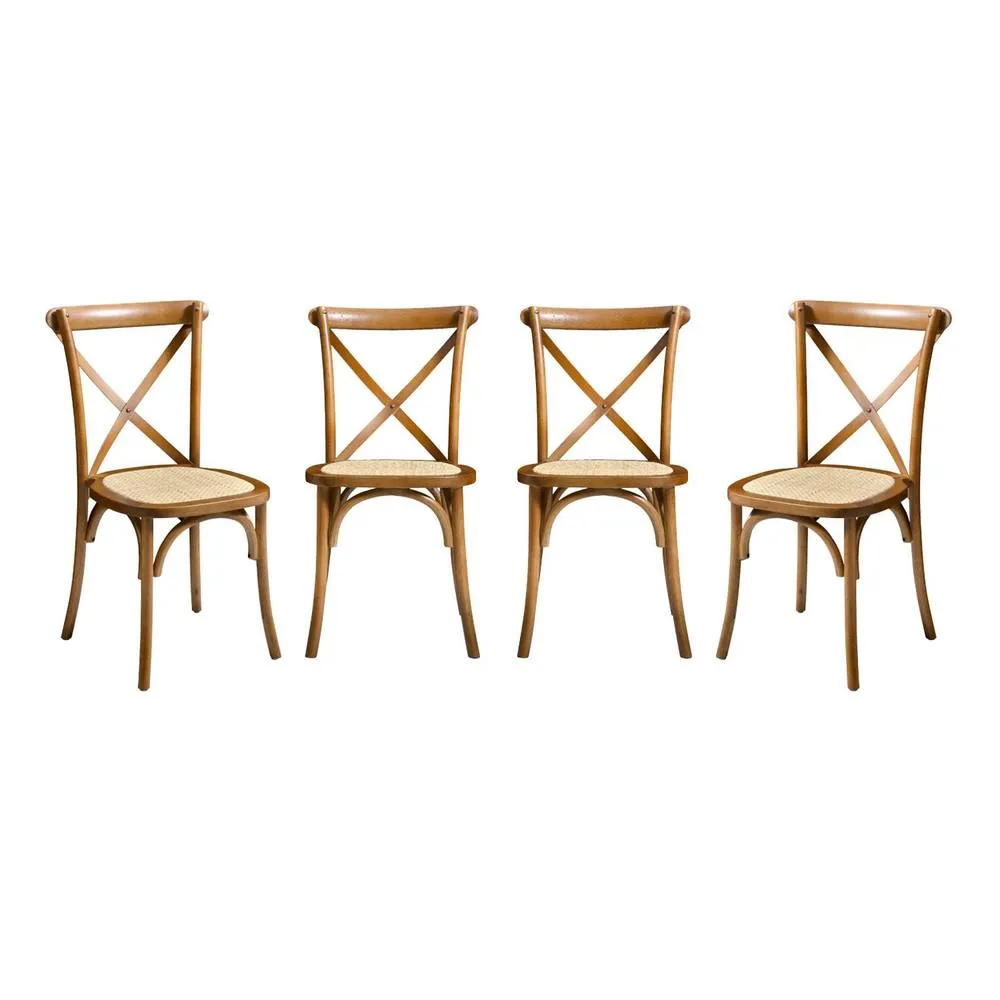sweeek Set of 4 vintage wooden bistro chairs in Dark Brown 2