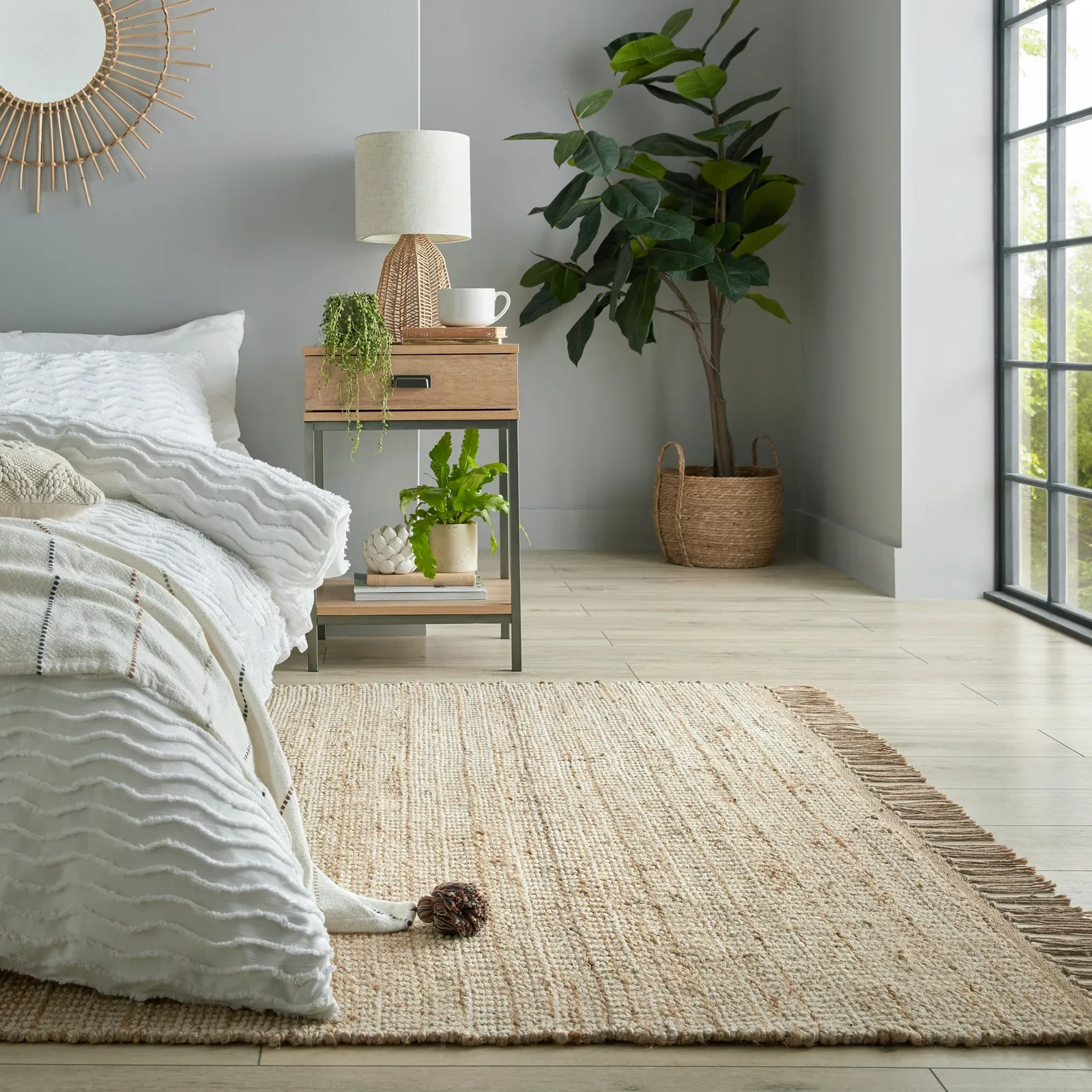 Clio Jute Cotton Rug Cream