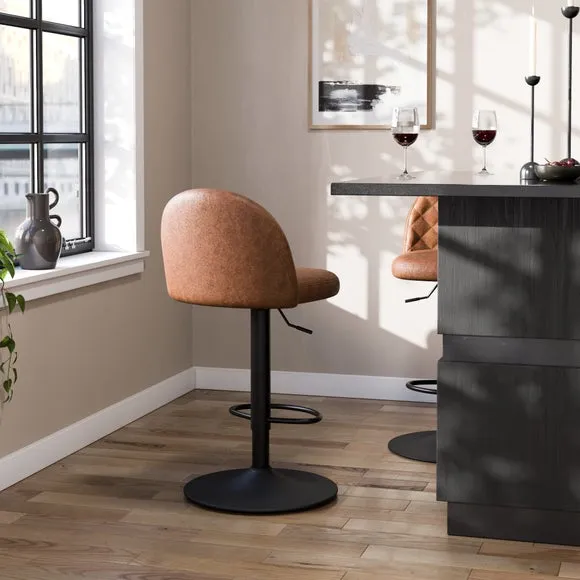 Astrid Height Adjustable Bar Stool, Faux Leather 2