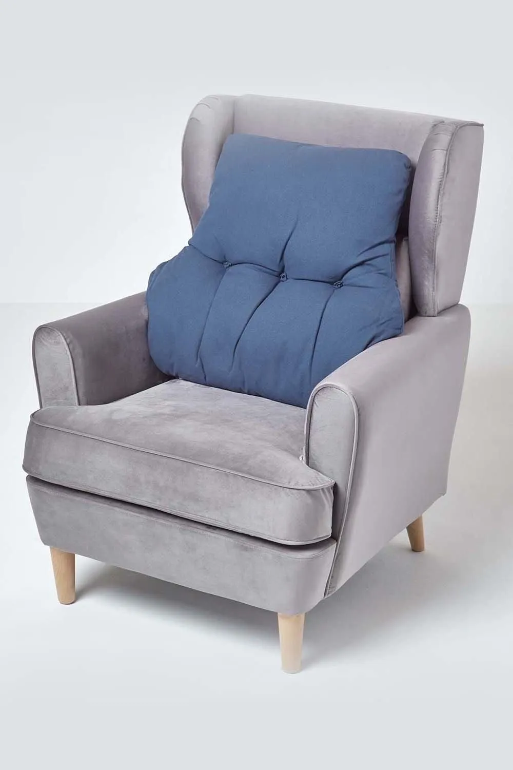 Homescapes Cotton Back Support Cushion in Navy 2