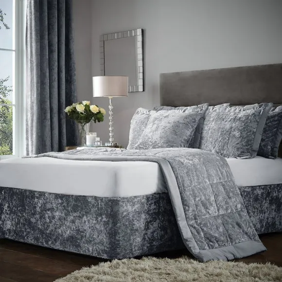 Catherine Lansfield Crushed Velvet Divan Base Bed Wrap 1