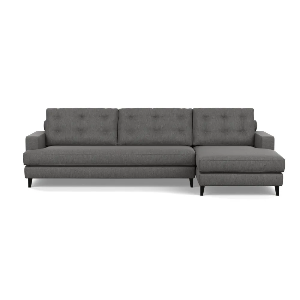 Heal's Mistral Right Hand Facing Corner Sofa Smart Linen Mix Grey Black