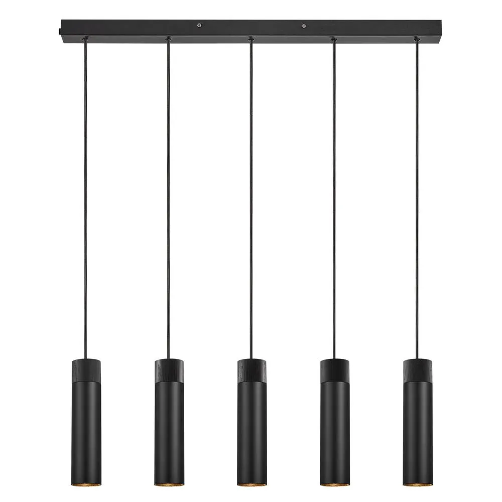 Nordlux Tilo Pendant Light Black Metal Dining Room GU10 Mains 6cm