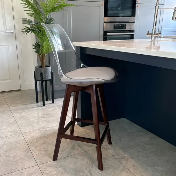 Fusion Living Soho Clear Plastic Bar Stool
