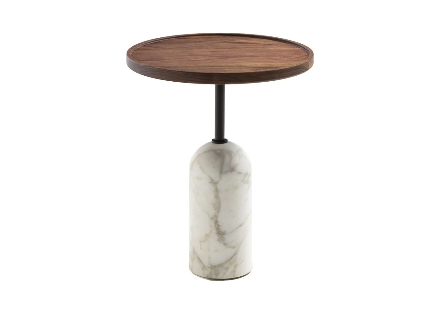 Porada Ekero Round Side Table Carrara White Base