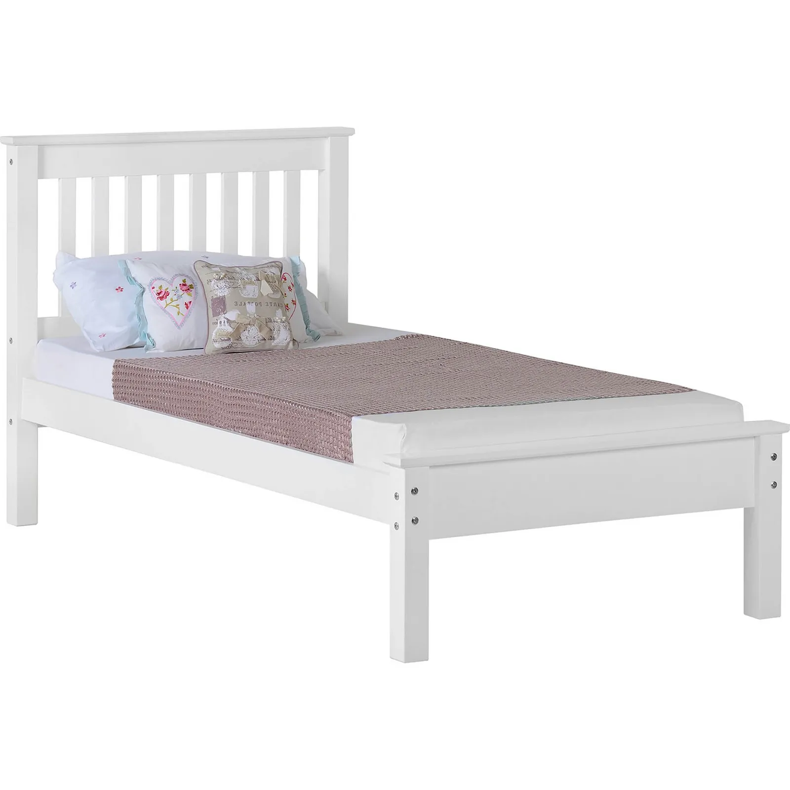 Monaco White Low Foot End Bed Frame White