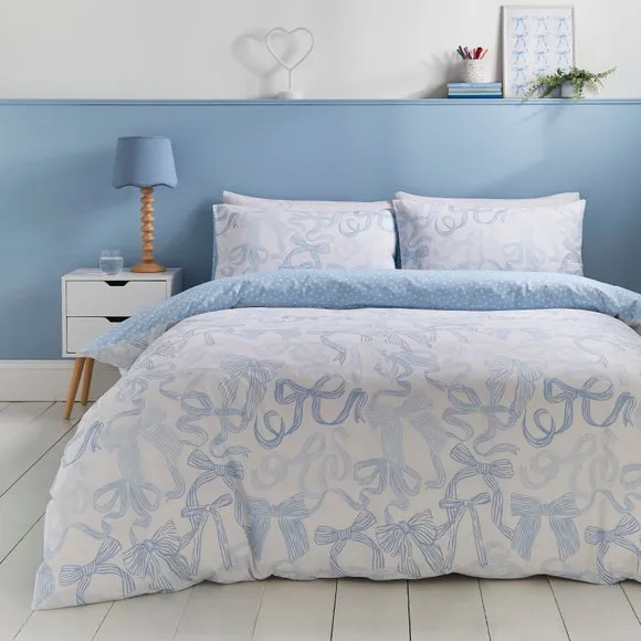 Bows Polycotton Duvet Cover & Pillowcase Set 1