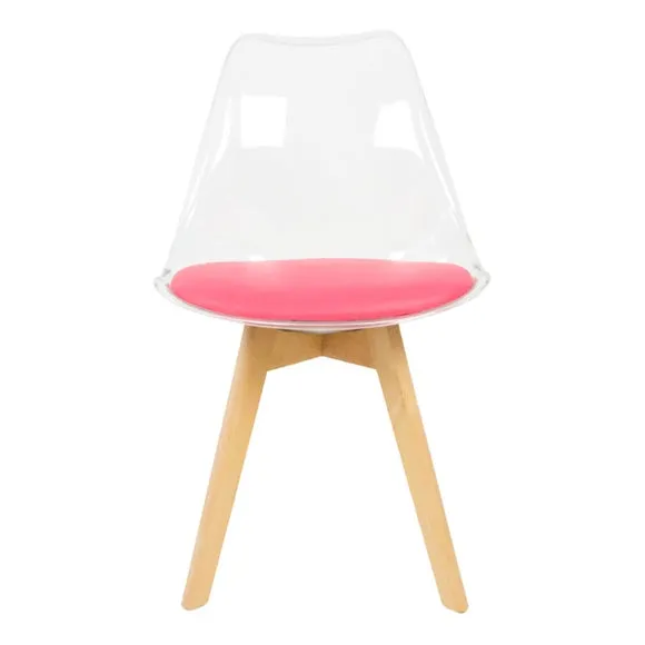 Fusion Living Soho Clear Plastic Dining Chair with Squared Legs 3