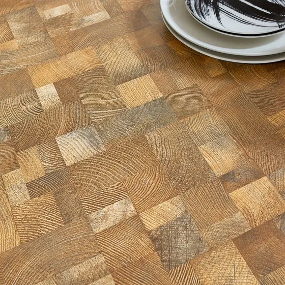 Brayden 4 Seater Rectanglular Dining Table, Parquet Effect Light Wood 3