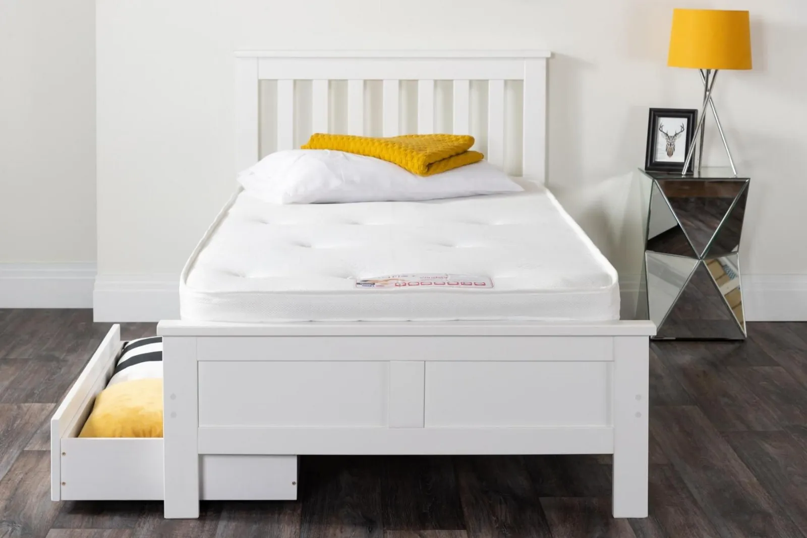 FurnitureboxUK Windsor Medium-Firm Coil Sprung Mattress in White 2