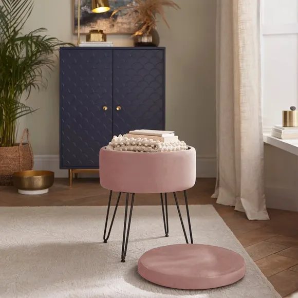 Avery Velvet Storage Footstool 3