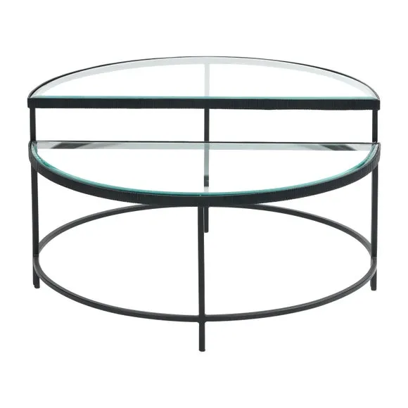 Marazzi Half Moon Coffee Tables, Bevelled Glass 5