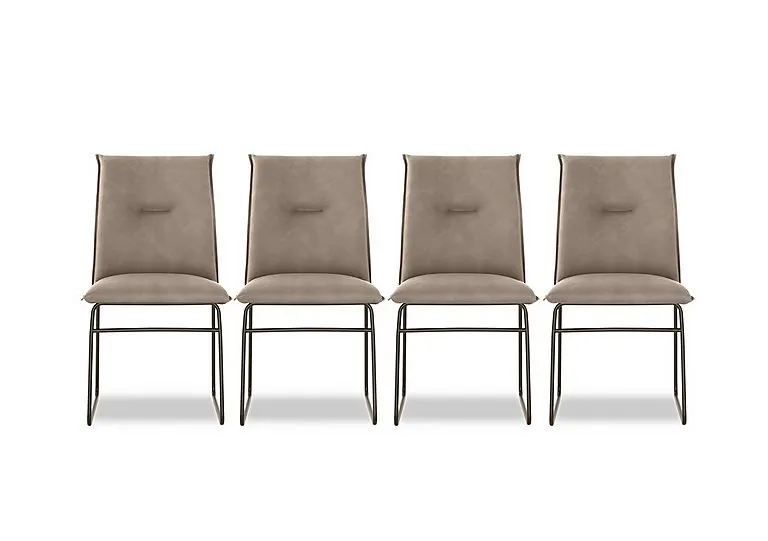 Maya Set of 4 Lava Metal Leg Dining Chairs - Desert