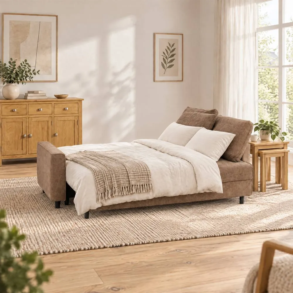 Seconique Hudson Sofa Bed - Brown Fabric 2
