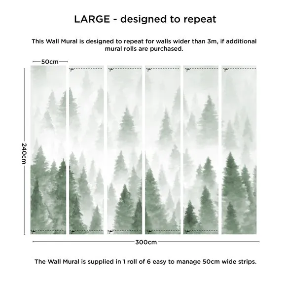 Pine Forest Wall Mural 4