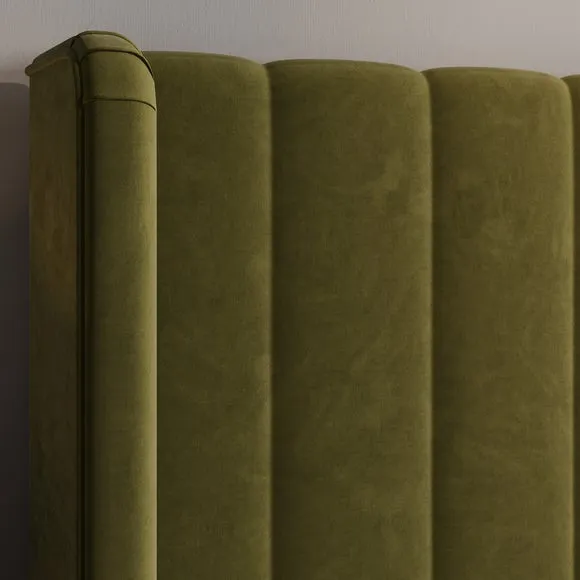 Alara Pleated Ottoman Bed Frame, Velvet 5