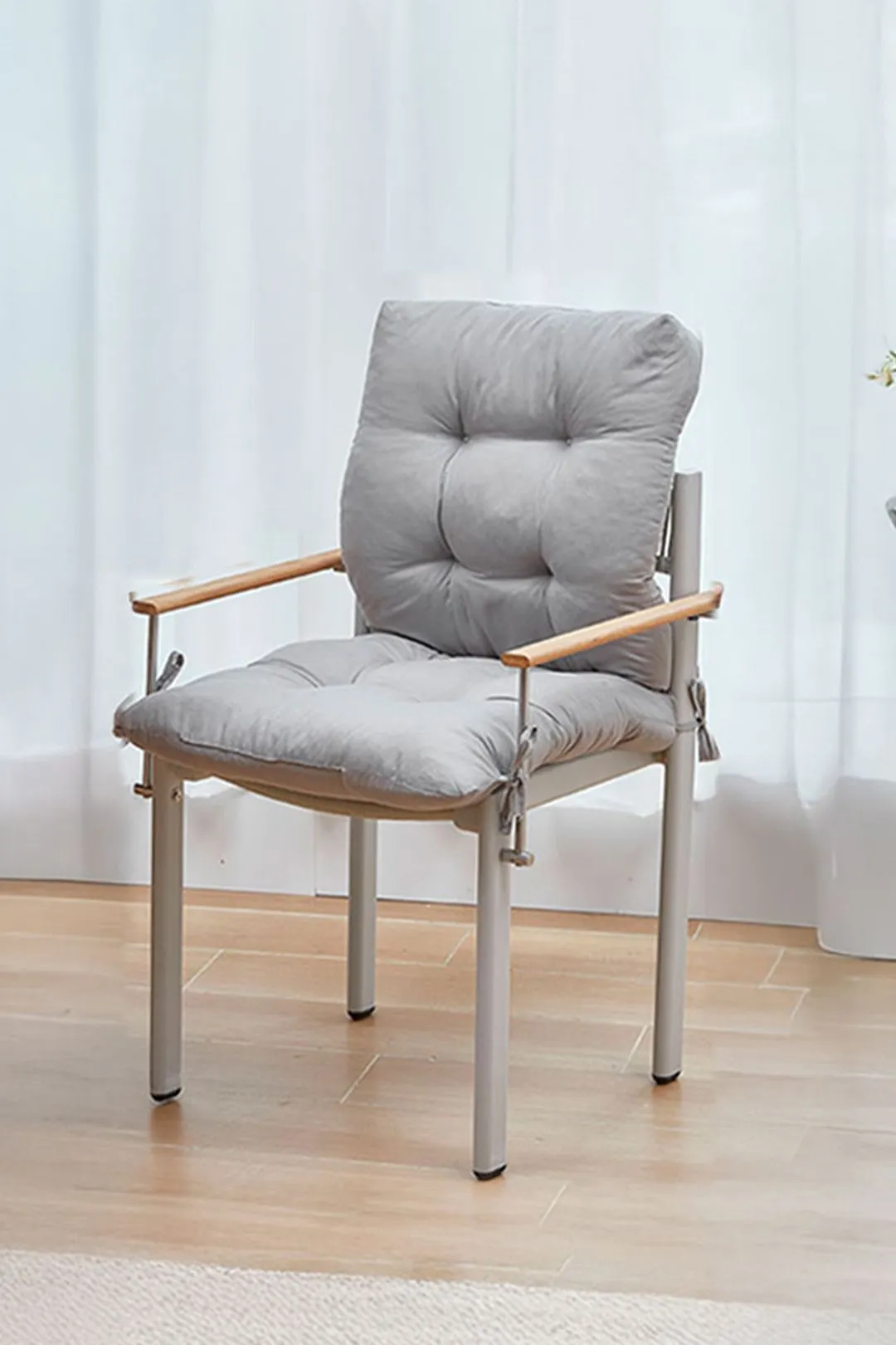 Living and Home Lawn Chair Garden Seat Cushion 110x50cm in Light Grey