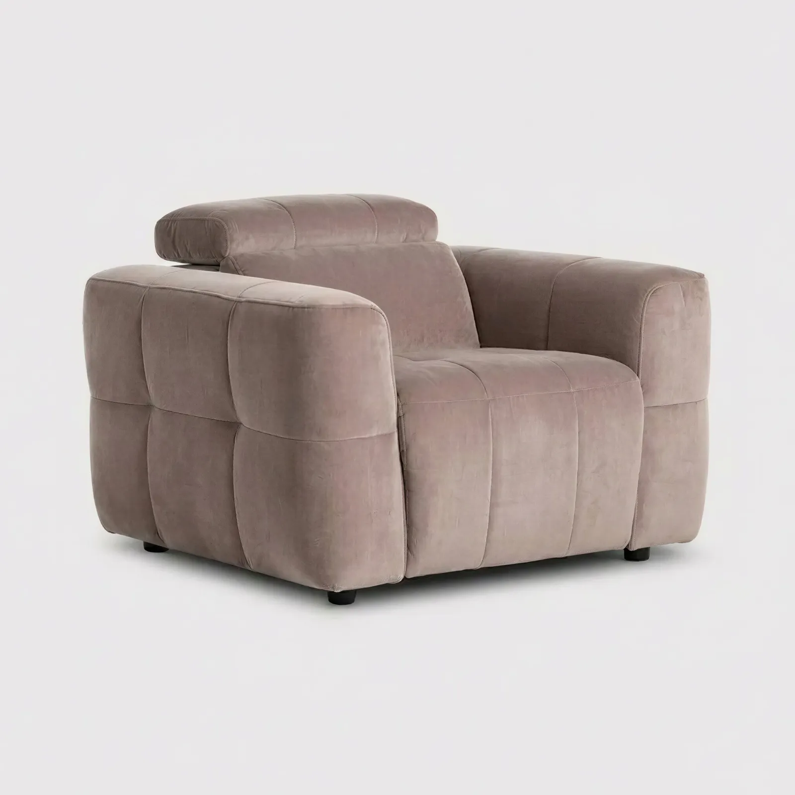 Rochester Power Recliner Armchair With Head Tilt, Neutral Fabric | Barker & Stonehouse