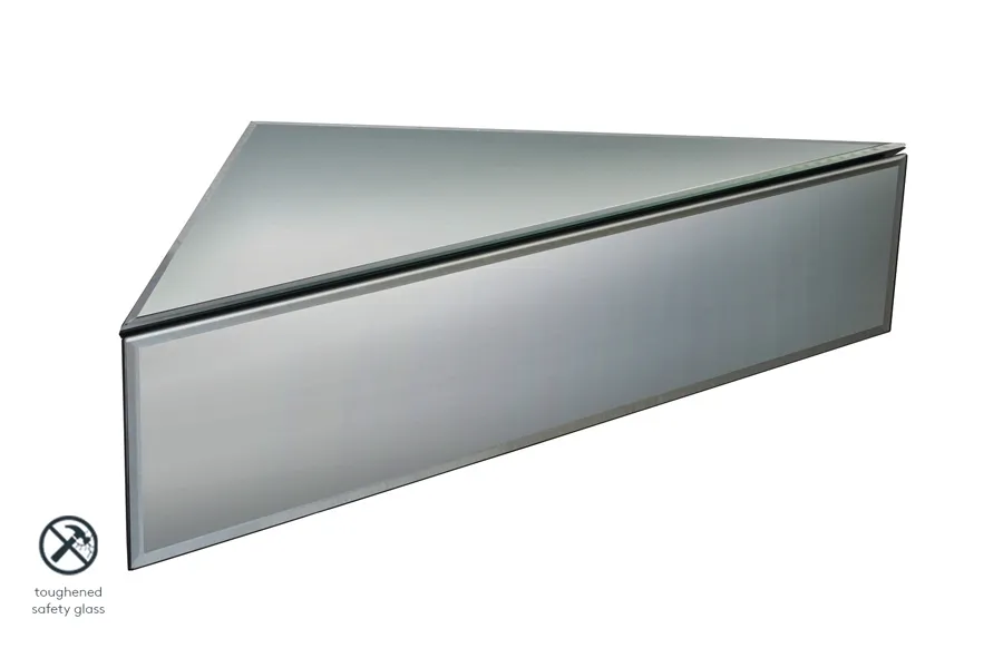 Inga Corner Smoke Mirror Floating Bedside / Shelf / Storage System