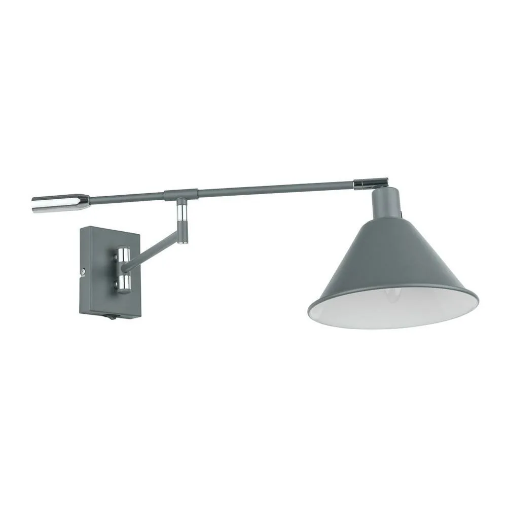 Netlighting Industrial & Retro Dome Wall Lamp Graphite 1 Light E14 in Grey