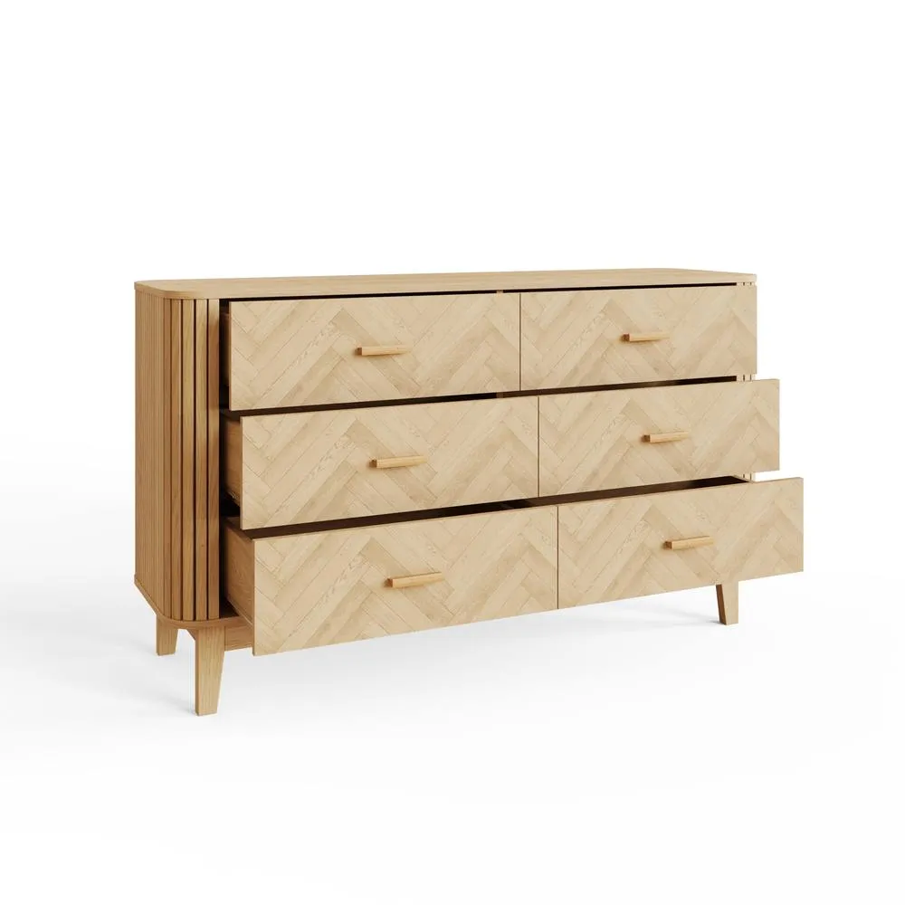 GFW Axel 6 Drawer Chest in Light Oak 3