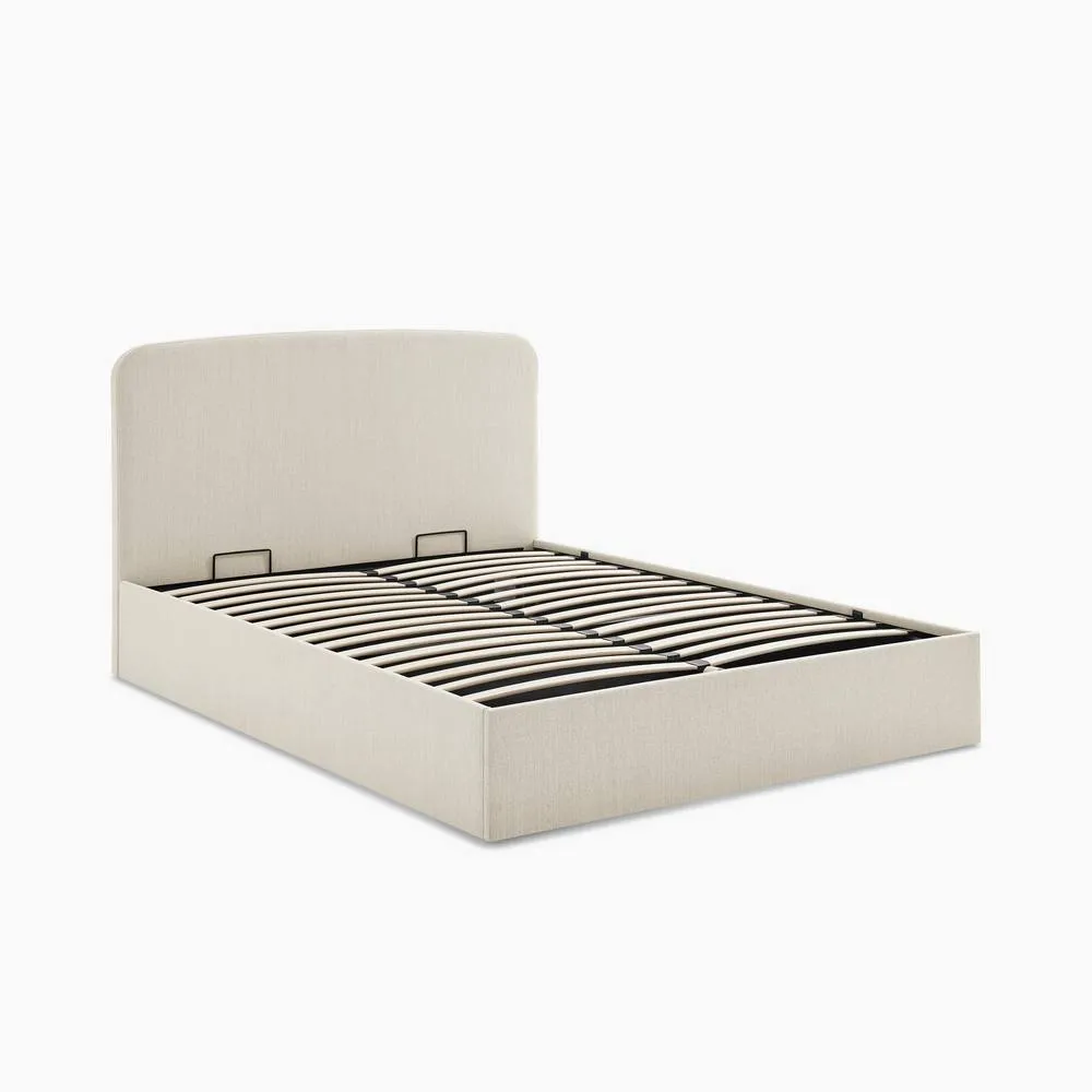 FurnitureboxUK Amelie Cream Fabric Ottoman Double Bed Frame 5