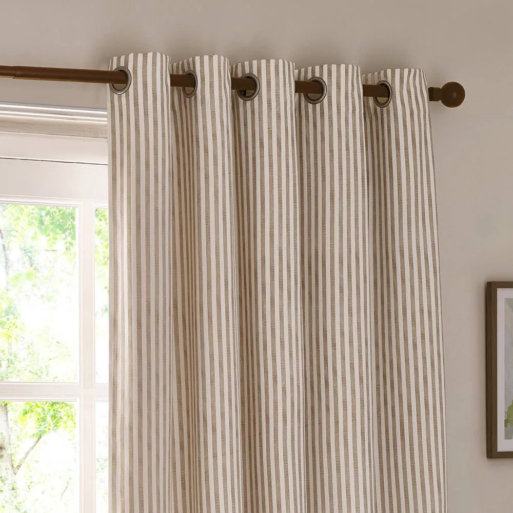 Yard Hebden 100% Cotton Blackout Eyelet Curtain Pair in Natural 4