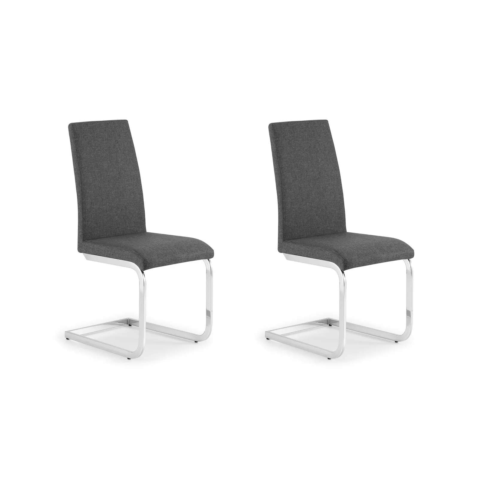 Roma Set of 2 Dining Chairs Grey PU Leather Grey