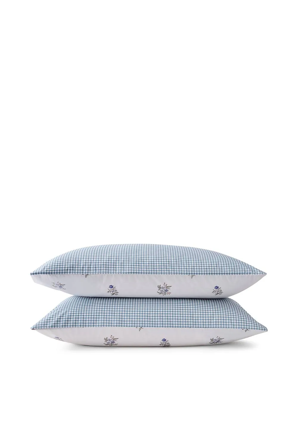 CHRISTY 'Guernsey' Floral Check Reversible Cotton Standard Pillowcase Pair in White 3
