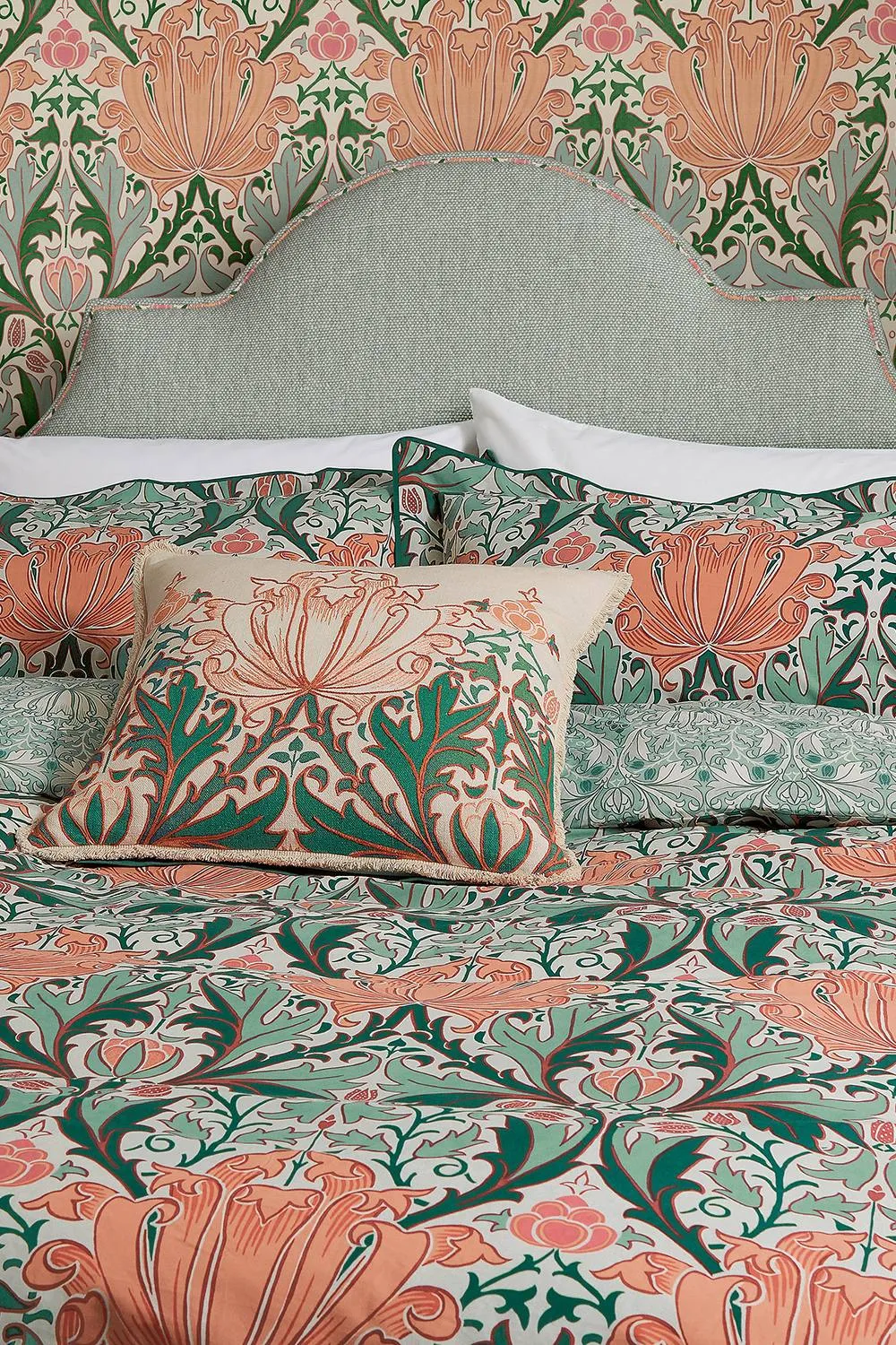 Morris & Co 'Helena' Cotton Duvet Cover Set in Teal 2