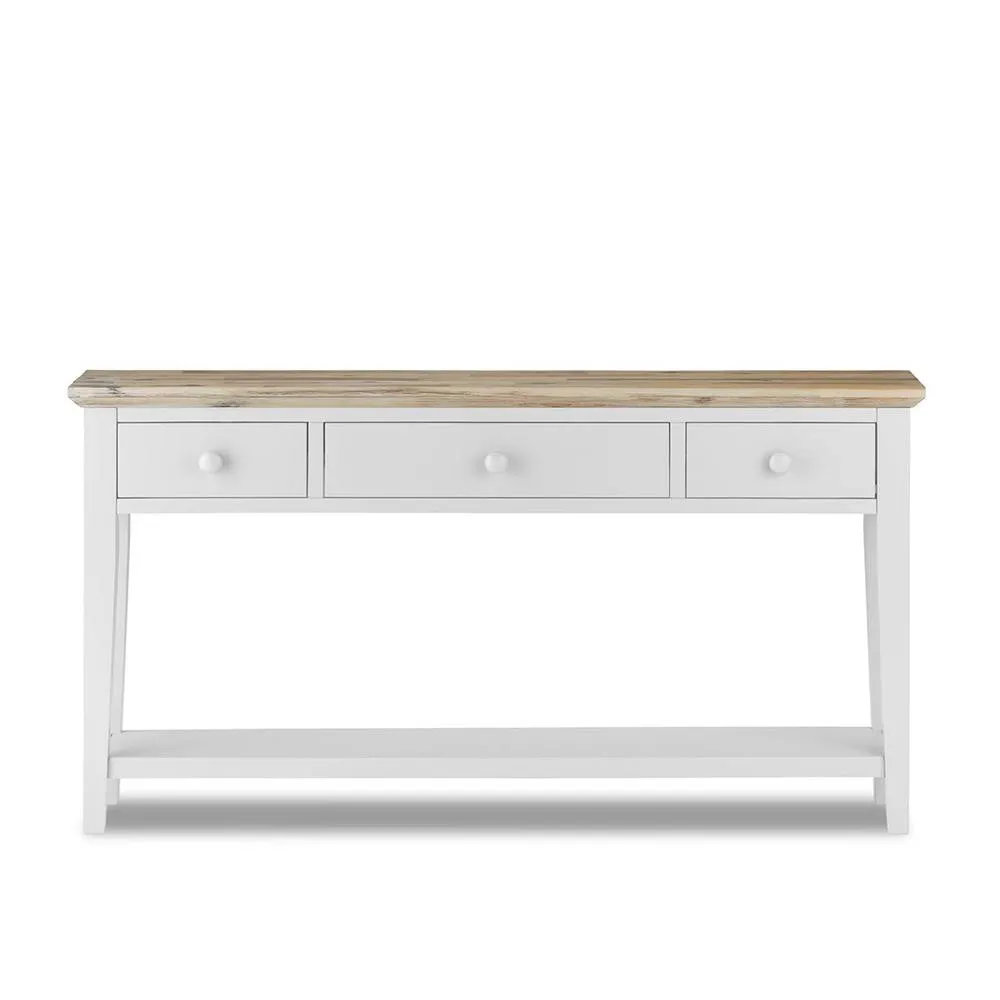 Statement Furniture Florence Large Console Table with 3 Drawers in White 4