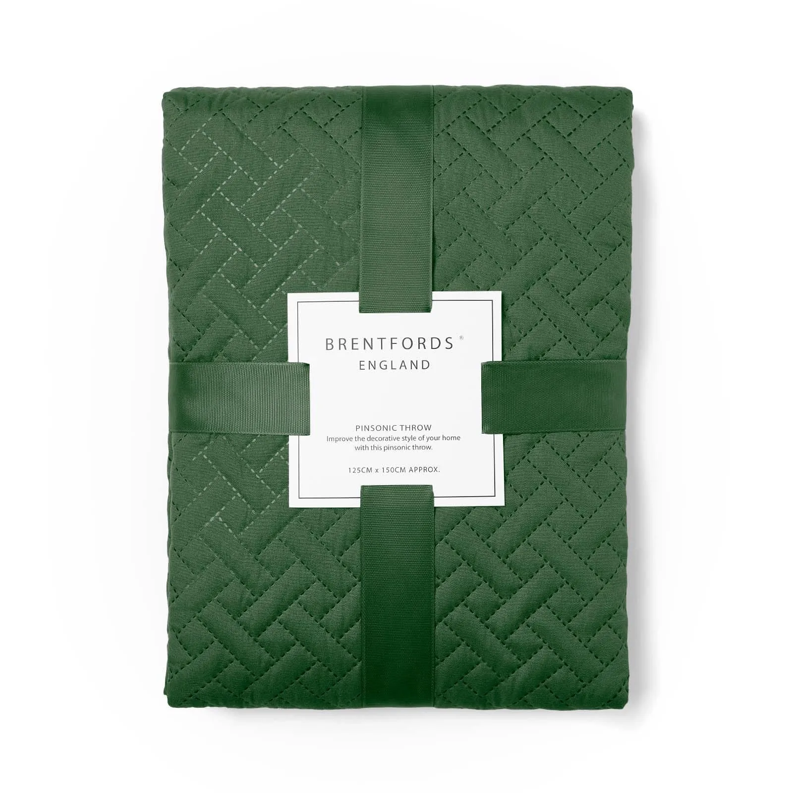 OHS Geo Pinsonic Throw Blanket Quilted Bedspread in Dark Green