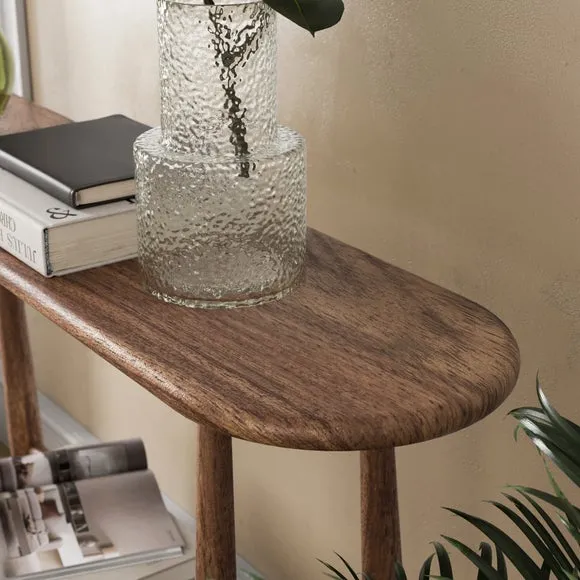 Haider Console Table with Shelf, Acacia Wood 2